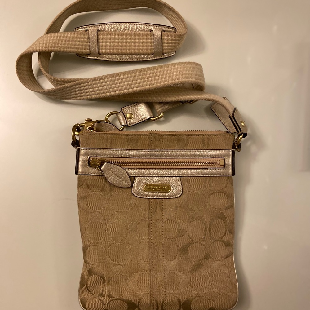 Coach Signature gold Canvas Crossbody bag